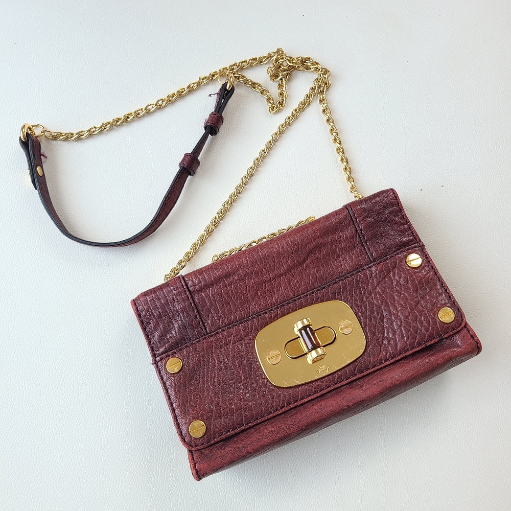 Milly burgundy leather crossbody/shoulder bag